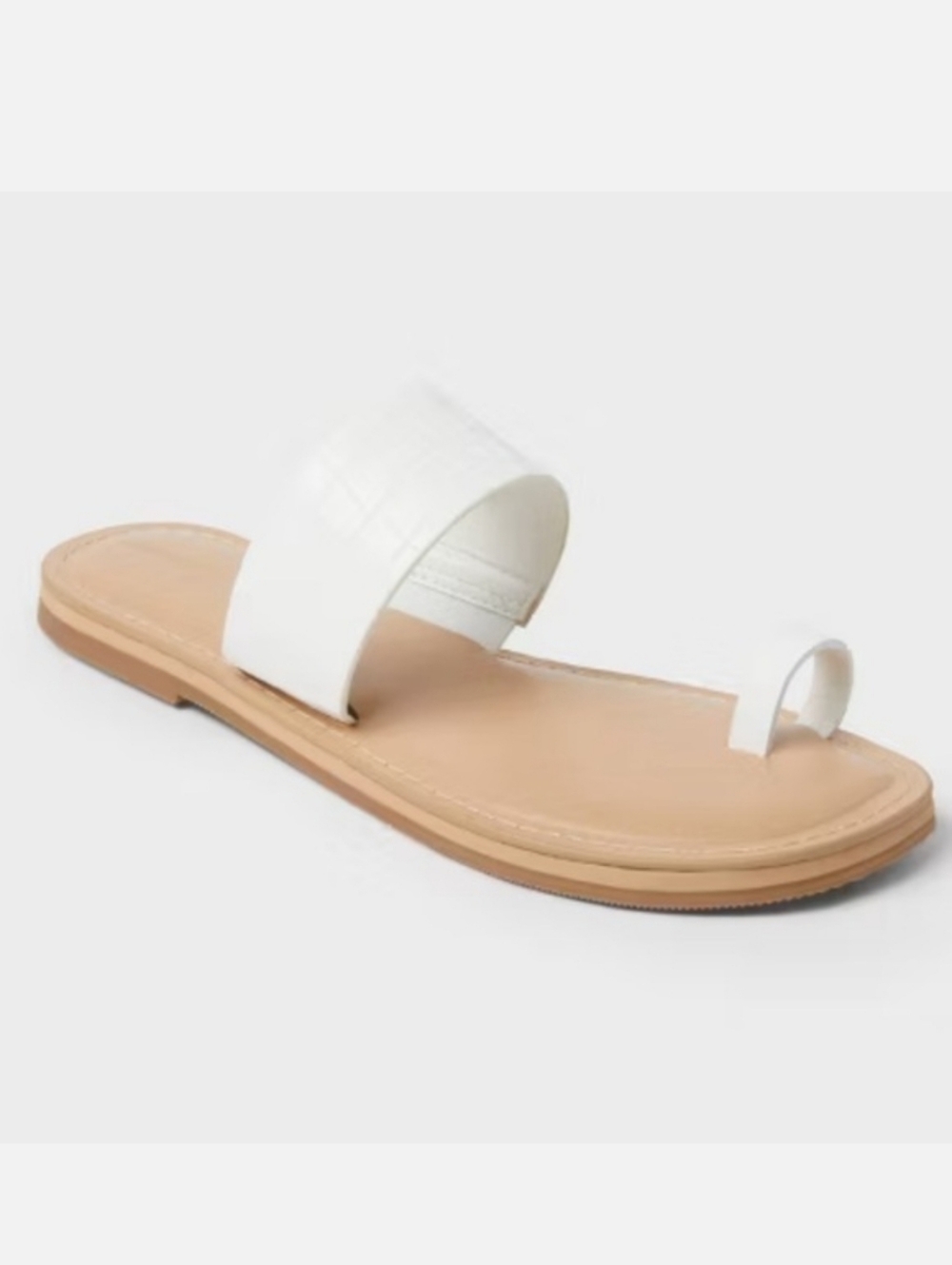 NWT Universal Thread Juno White Toe-Loop Slide Sandal